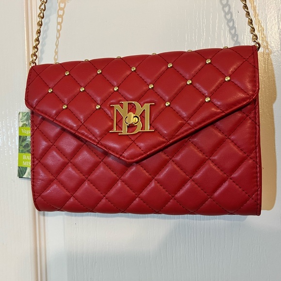 Badgley Mischka Red Quilted Crossbody Bag 9x6 NWT - Picture 2 of 8
